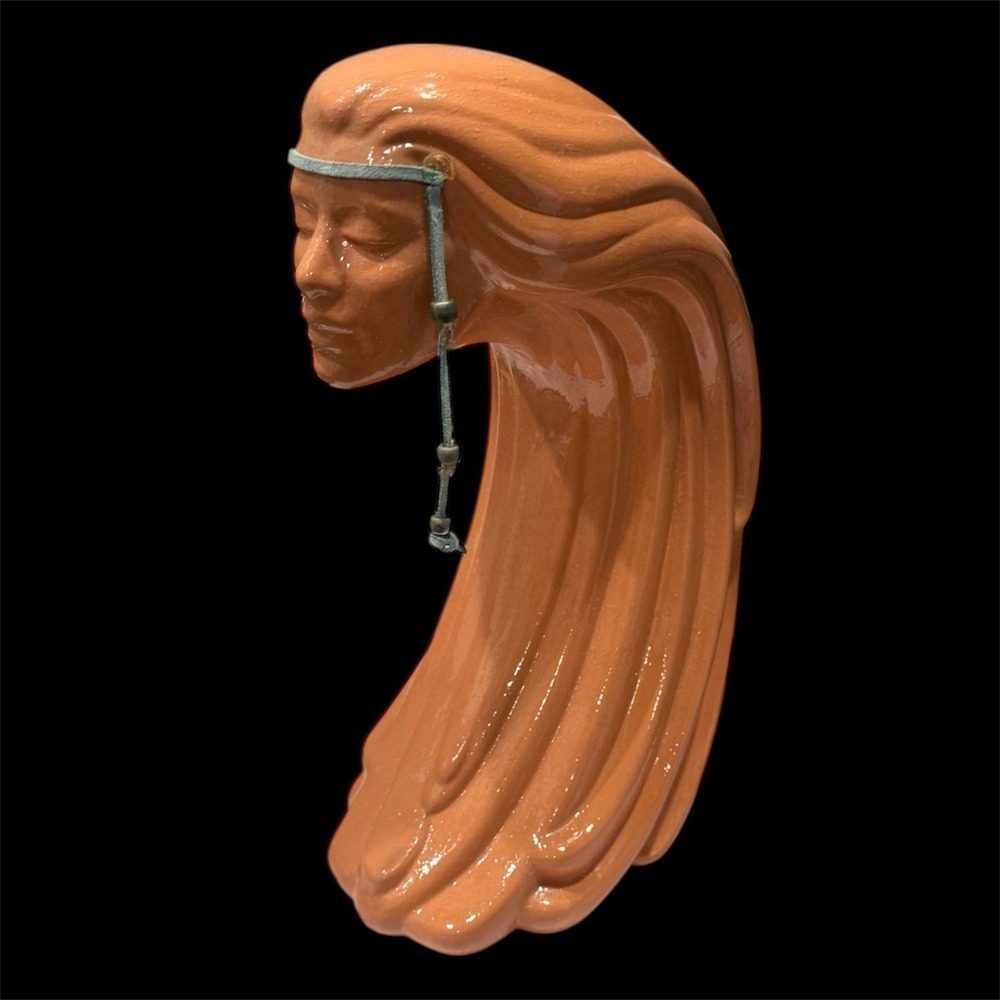 VTG Sittre Native American Indian Wind Woman Bust Sculpture Statue 14 " Peach